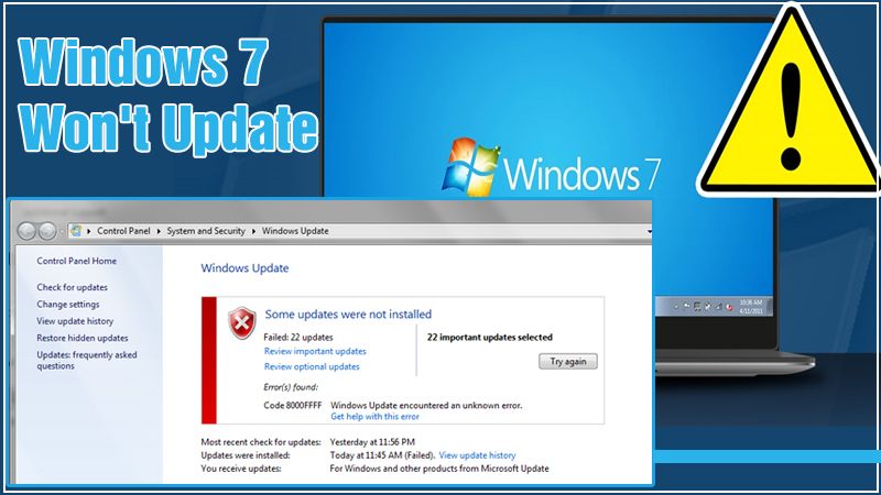 Windows 7 Won't Update | How Can I Fix It? - Internet Homes