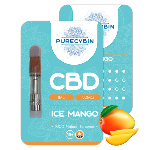 Buy Purecybin Ice Mango CBD Vape | 50mg CBD Vape Carts | 1G online in canada - purecybin