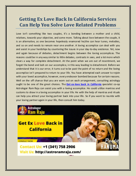 Getting Ex Love Back In California Services Can Help You Solve Love Related Problems | edocr
