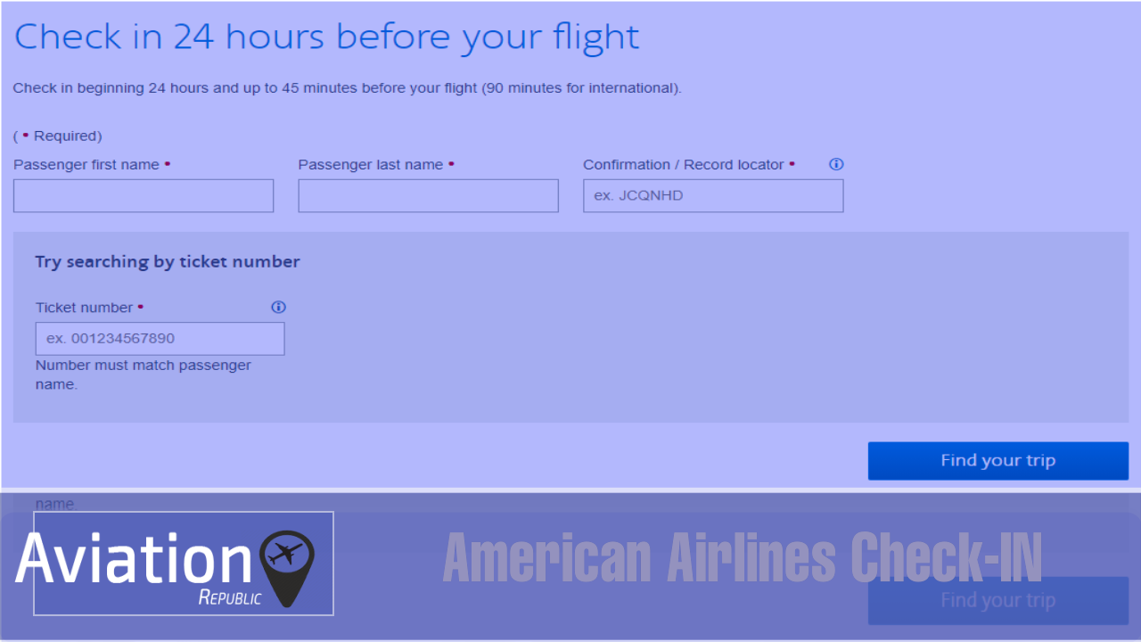 American Airlines Check-in Policy, Time & Rules: Domestic & International