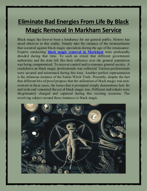 Eliminate Bad Energies From Life By Black Magic Removal In Markham Service | edocr