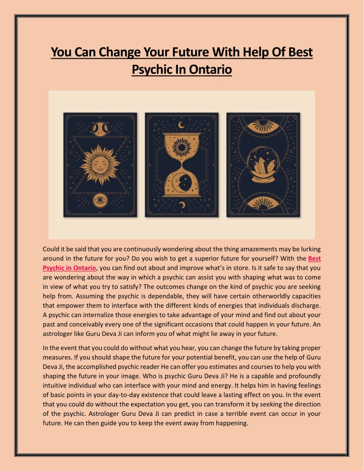 PPT - You Can Change Your Future With Help Of Best Psychic In Ontario PowerPoint Presentation - ID:11518352