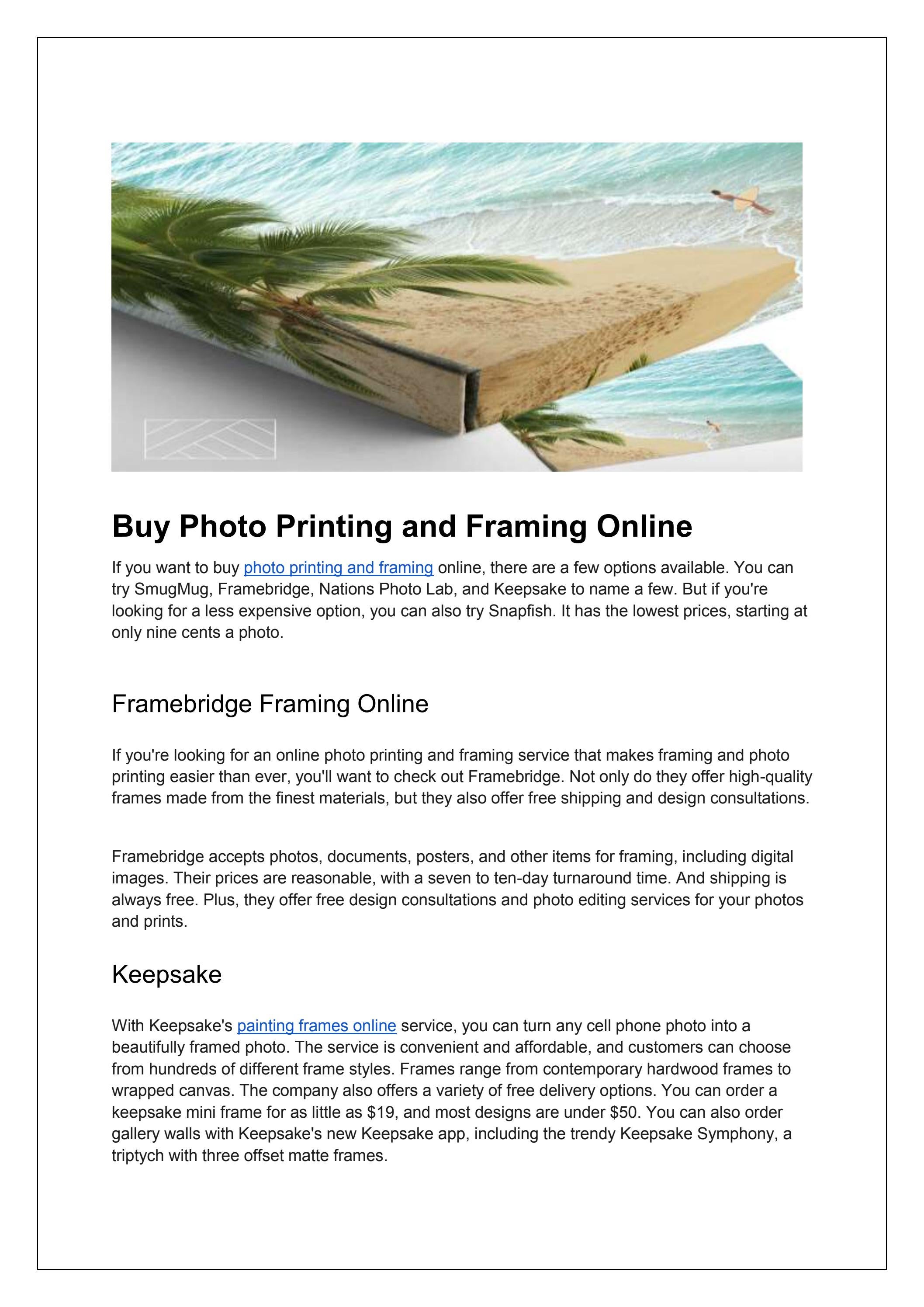 Buy Photo Printing and Framing Online