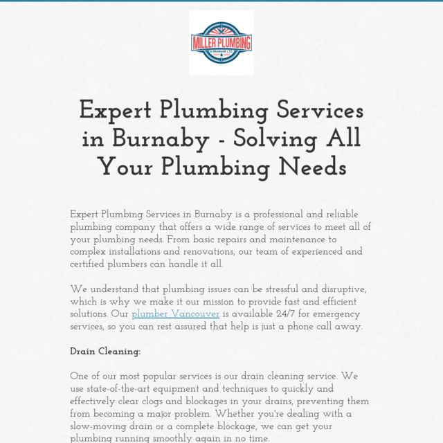 Expert Plumbing Services in Burnaby - Solving All Your Plumbing Needs