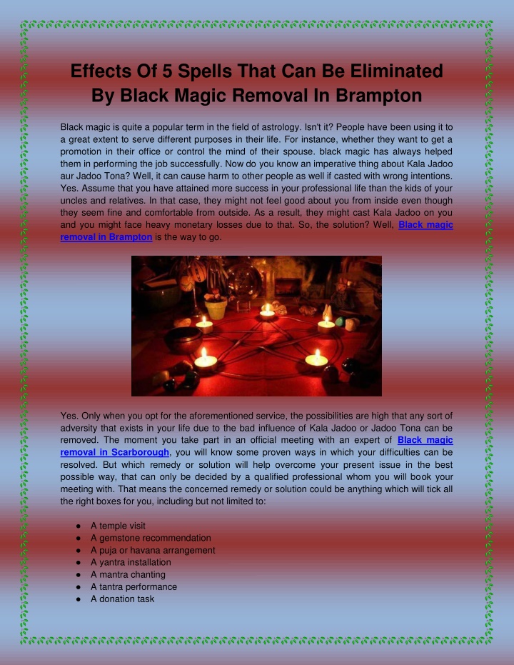 PPT - Effects Of 5 Spells That Can Be Eliminated By Black Magic Removal In Brampton PowerPoint Presentation - ID:11862529