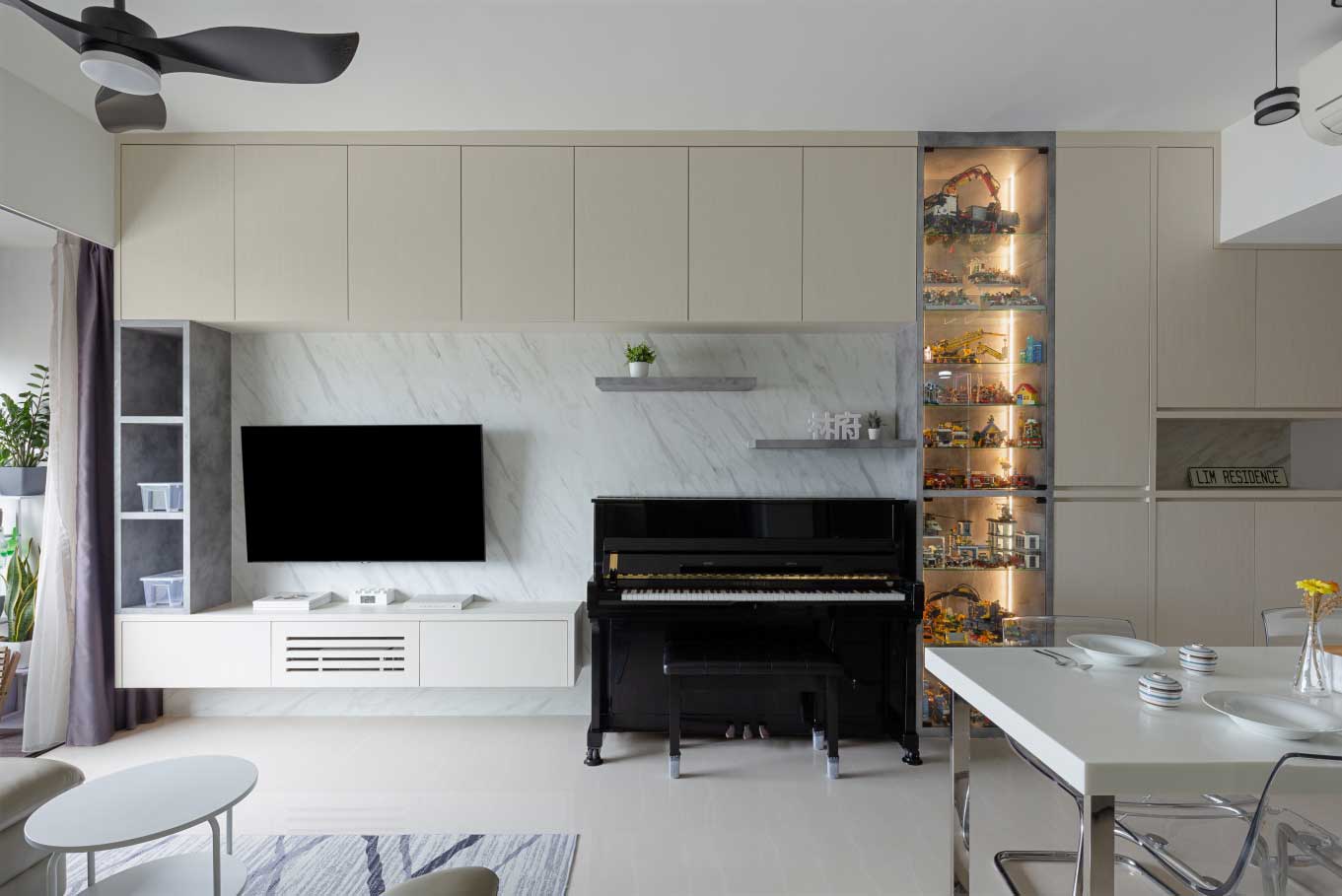 Condominium Interior Design | Living Room Condo Interior Design Singapore