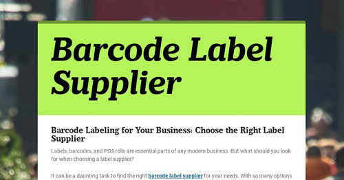 Barcode Label Supplier | Smore Newsletters