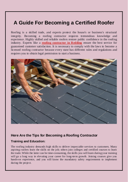 A Guide For Becoming a Certified Roofer
