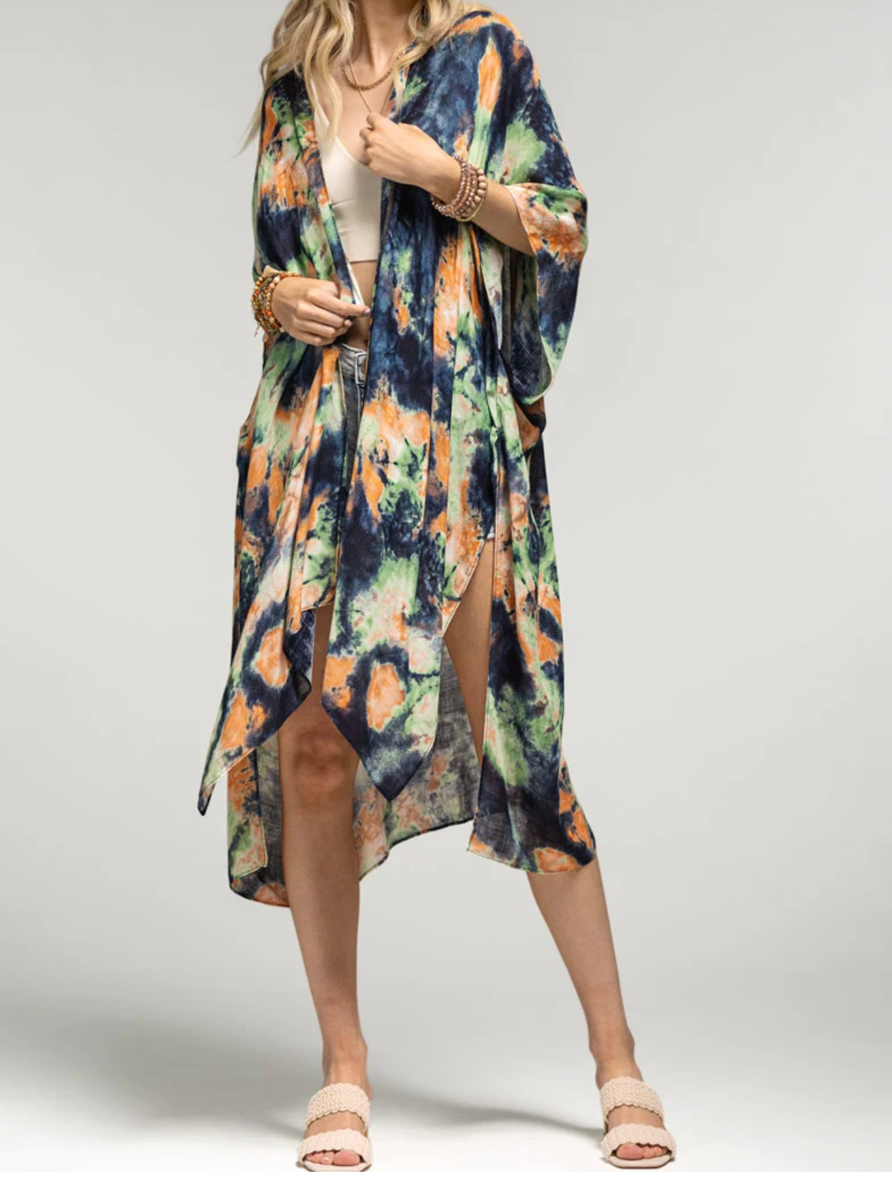 Watercolor Tie Dye Kimono | Orders Over $100 Ship Free