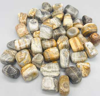 1 lb Onyx, Stripe tumbled stones - Koshas Koshas