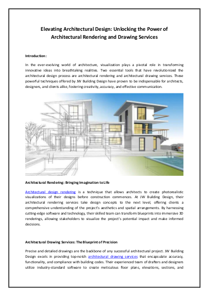 Architectural Drawing services