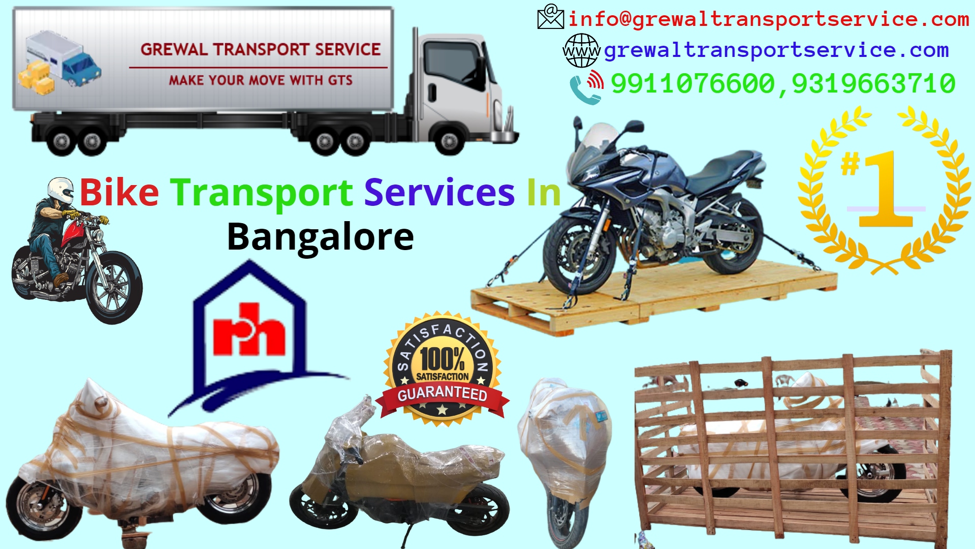 Bike transport services in Bangalore | Grewal charges