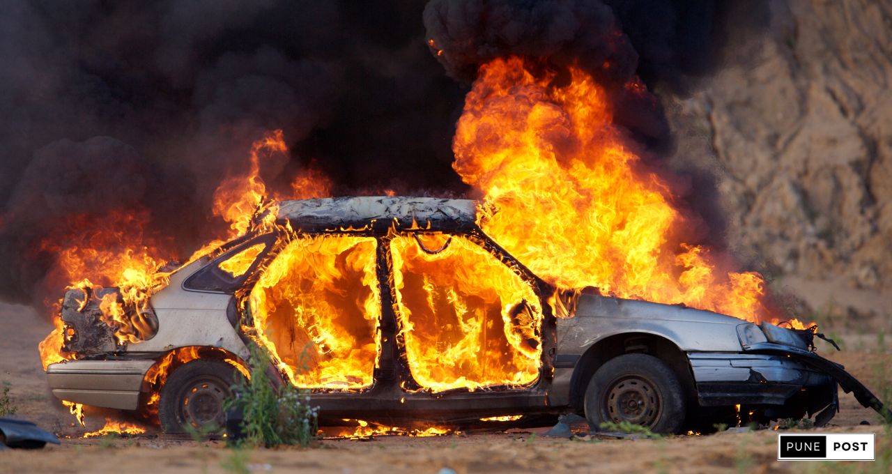 Fire Breaks: 3 Vehicles Catching Fire Mumbai-Pune Expressway Due to Fiery Pile-up - Pune Post
