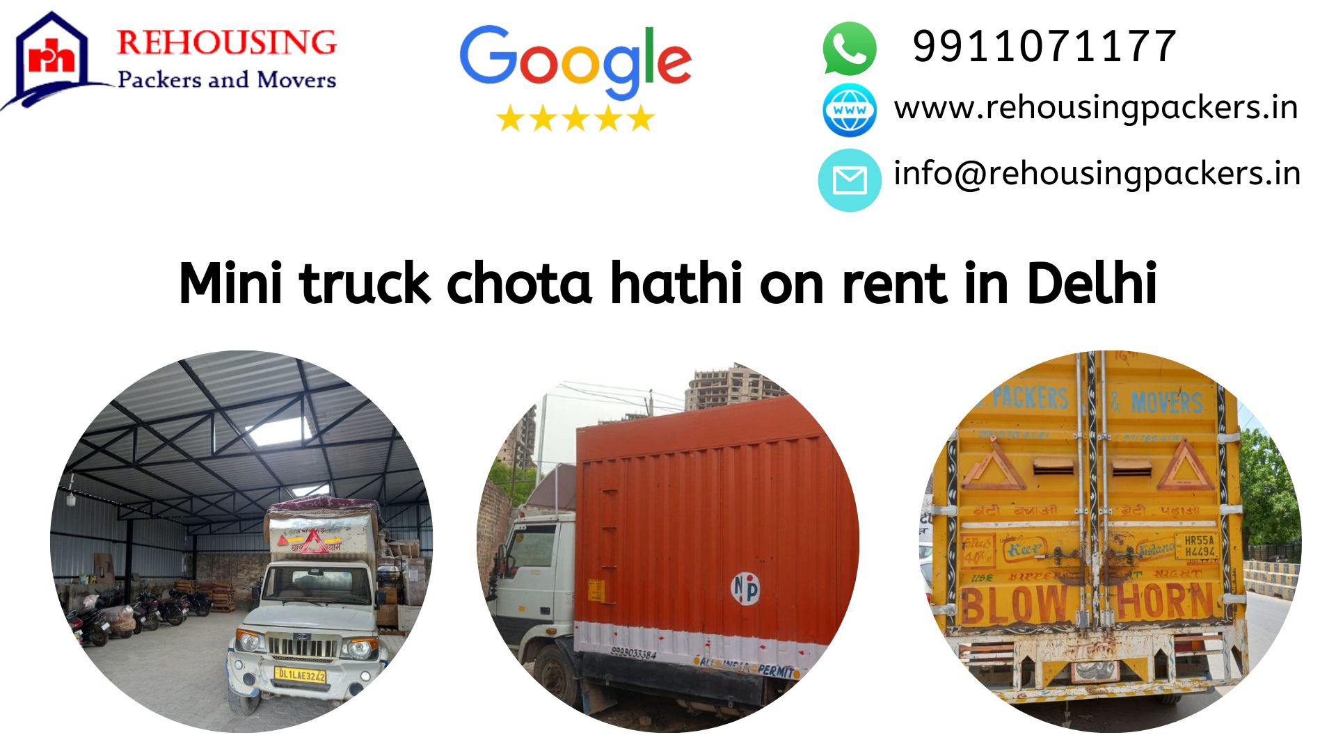 Chota Hathi on rent in Delhi | Rehousing packers