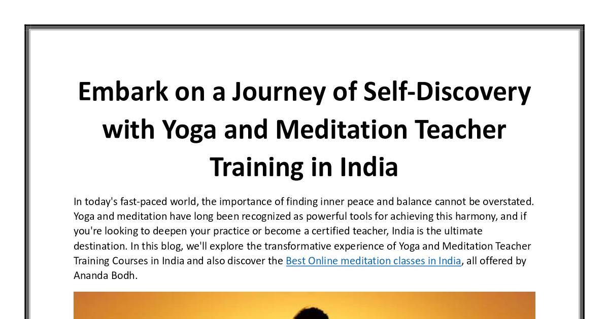 Yoga and Meditation Teacher Training Course in India.pdf | DocHub