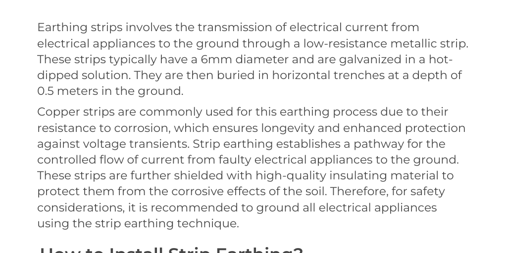 What is Strip Earthing? Explanation & Installation Procedure by Renown power - Infogram