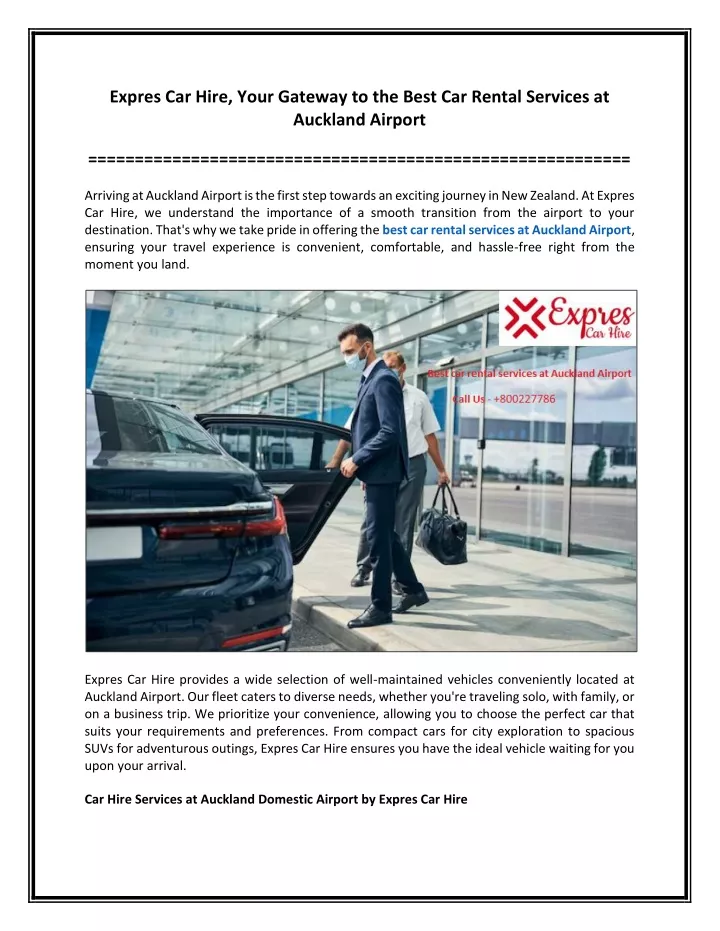 PPT - Expres Car Hire, Your Gateway to the Best Car Rental Services at Auckland Airpor PowerPoint Presentation - ID:12631851