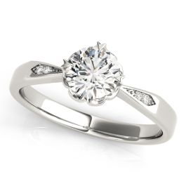 Round Diamond Tapered Pavé Engagement Ring | Elgrissy Diamonds