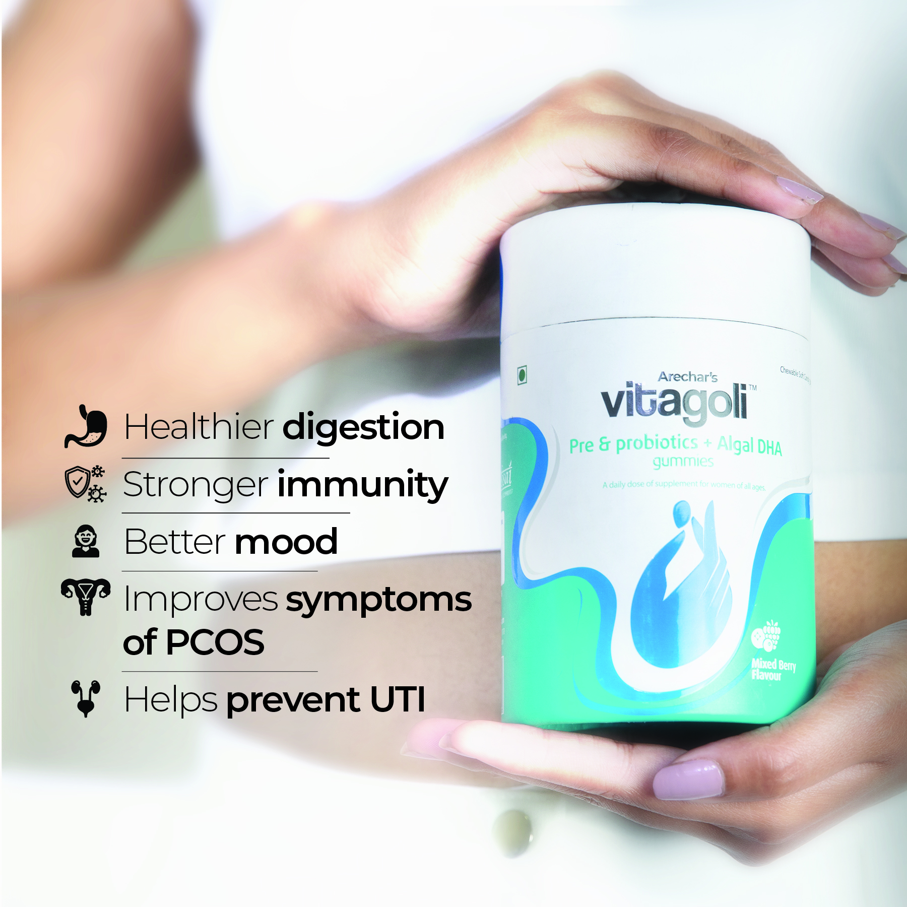 Pre and Probiotics Vitamin Gummies with Algal DHA - Vitagoli