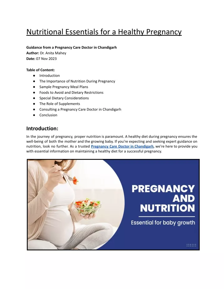 PPT - Nutritional Essentials for a Healthy Pregnancy PowerPoint Presentation - ID:12628883