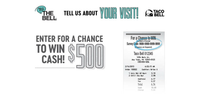Tellthebell.com - Official Taco Bell Survey - Win $500 Cash