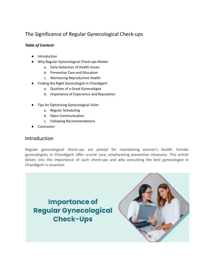 PPT - Significance of Regular Gynecological Check-ups PowerPoint Presentation - ID:12693934