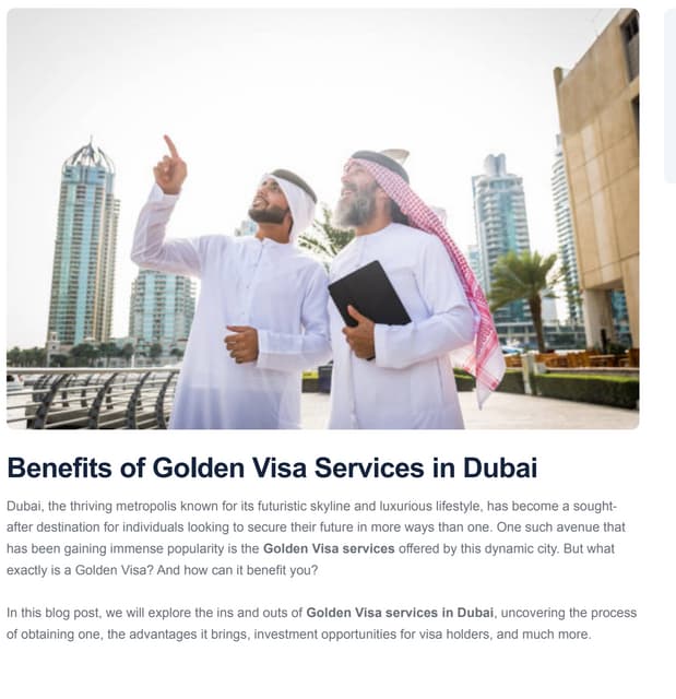 Benefits of Golden Visa Services in Dubai | PDF