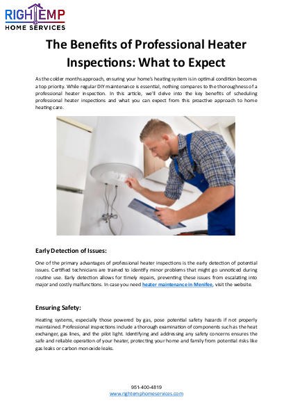 The Benefits of Professional Heater Inspections