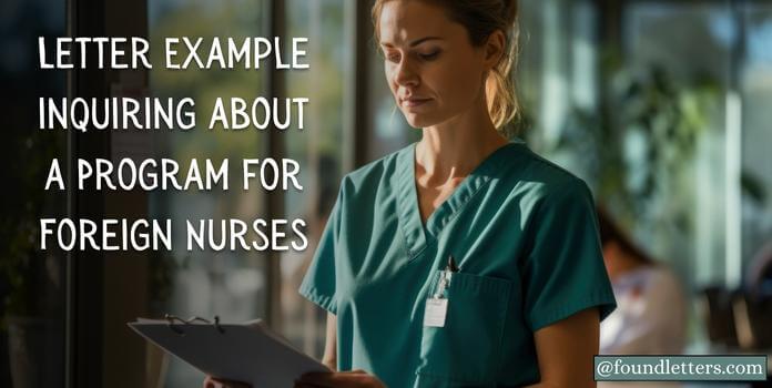 Sample Letter inquiring about a Program for Foreign Nurses — Sample Letters
