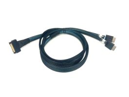 MCIO x8 74P to 2X Oculink 4i Cable - 1 Meter