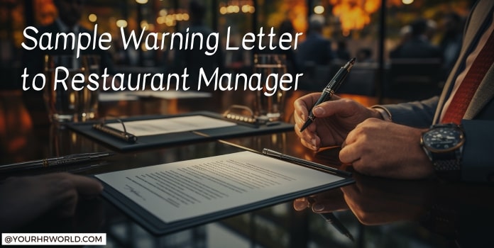 Sample Warning Letter to Restaurant Manager Example