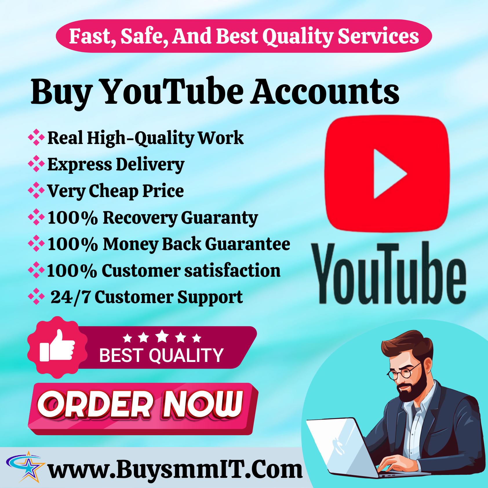 Buy YouTube Accounts - Safe,Old,Very Low Price,