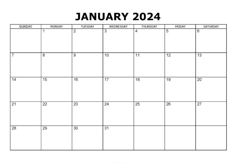 2024 Monthly Calendars - Free Printable PDFs