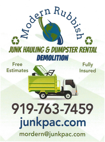 About Modern Rubbish - Junk Pick-Up Services in North Carolina