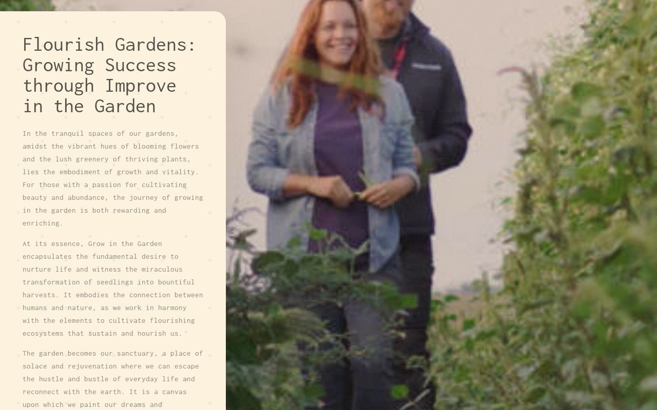 Flourish Gardens: Growing Success through Improve in the Garden