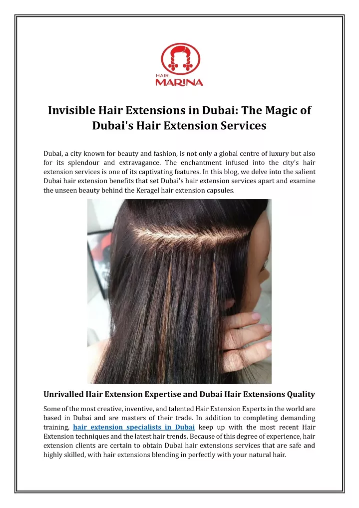 Invisible Hair Extensions in Dubai: The Magic of Dubai's Hair Extension Services