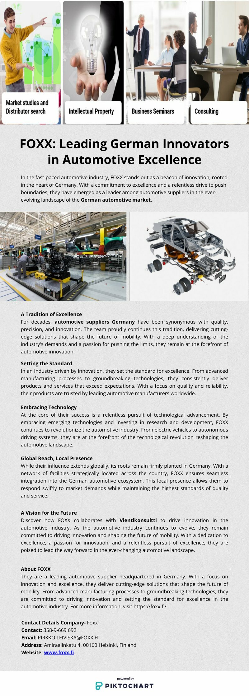 FOXX: Leading German Innovators in Automotive Excellence | Piktochart Visual Editor