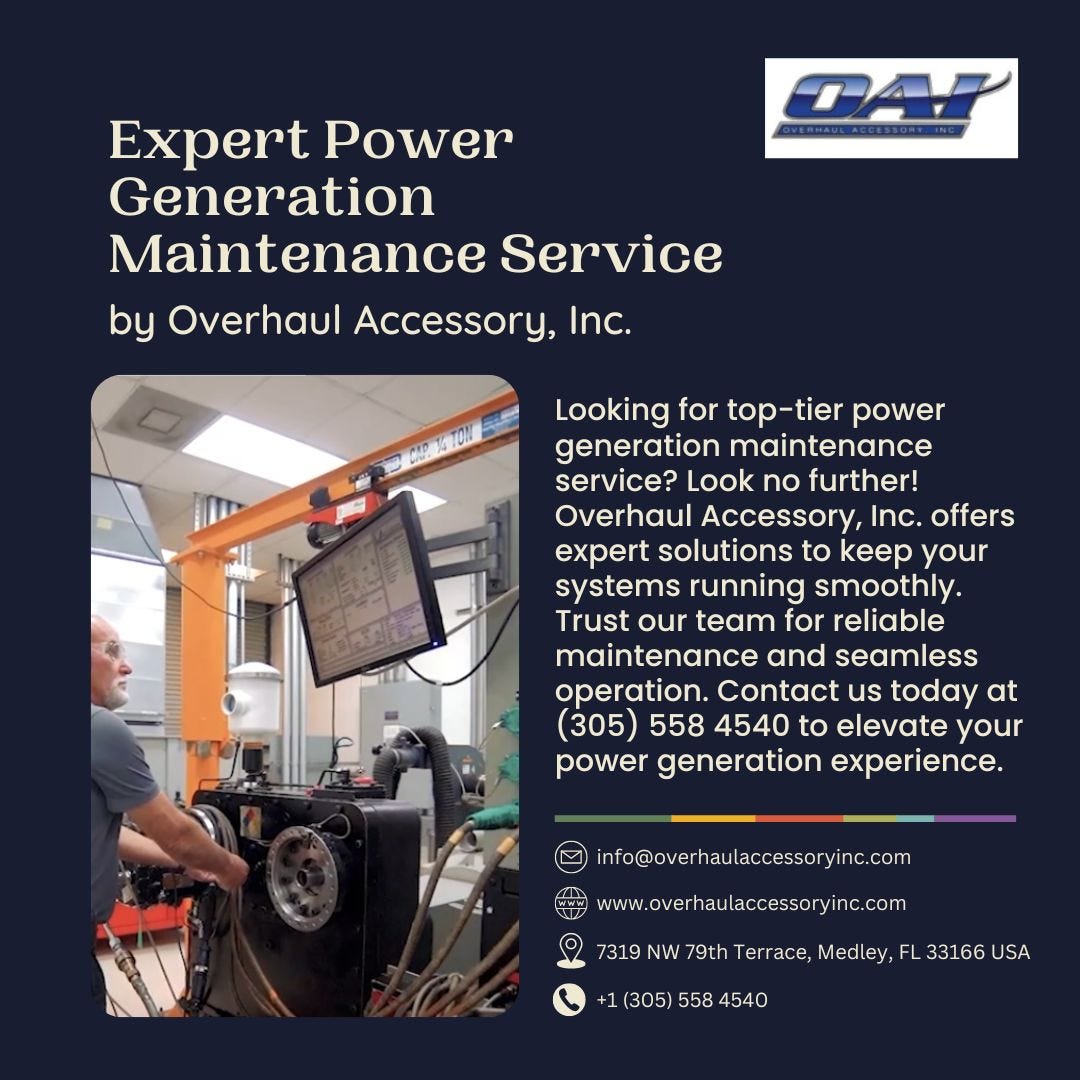 Expert Power Generation Maintenance Service by Overhaul Accessory, Inc. - Overhaul Accesory - Medium