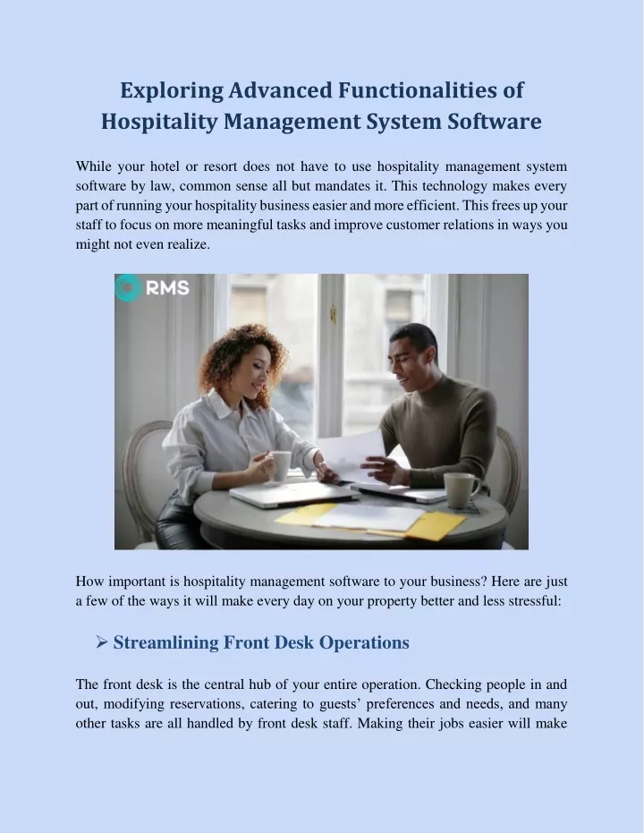 PPT - Exploring Advanced Functionalities of Hospitality Management System Software PowerPoint Presentation - ID:13108104