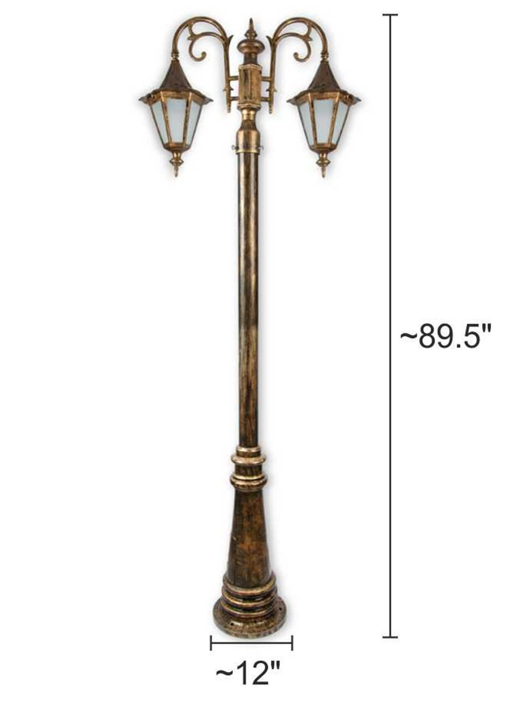 Vintage Antique Golden 2 Light Pole Light
