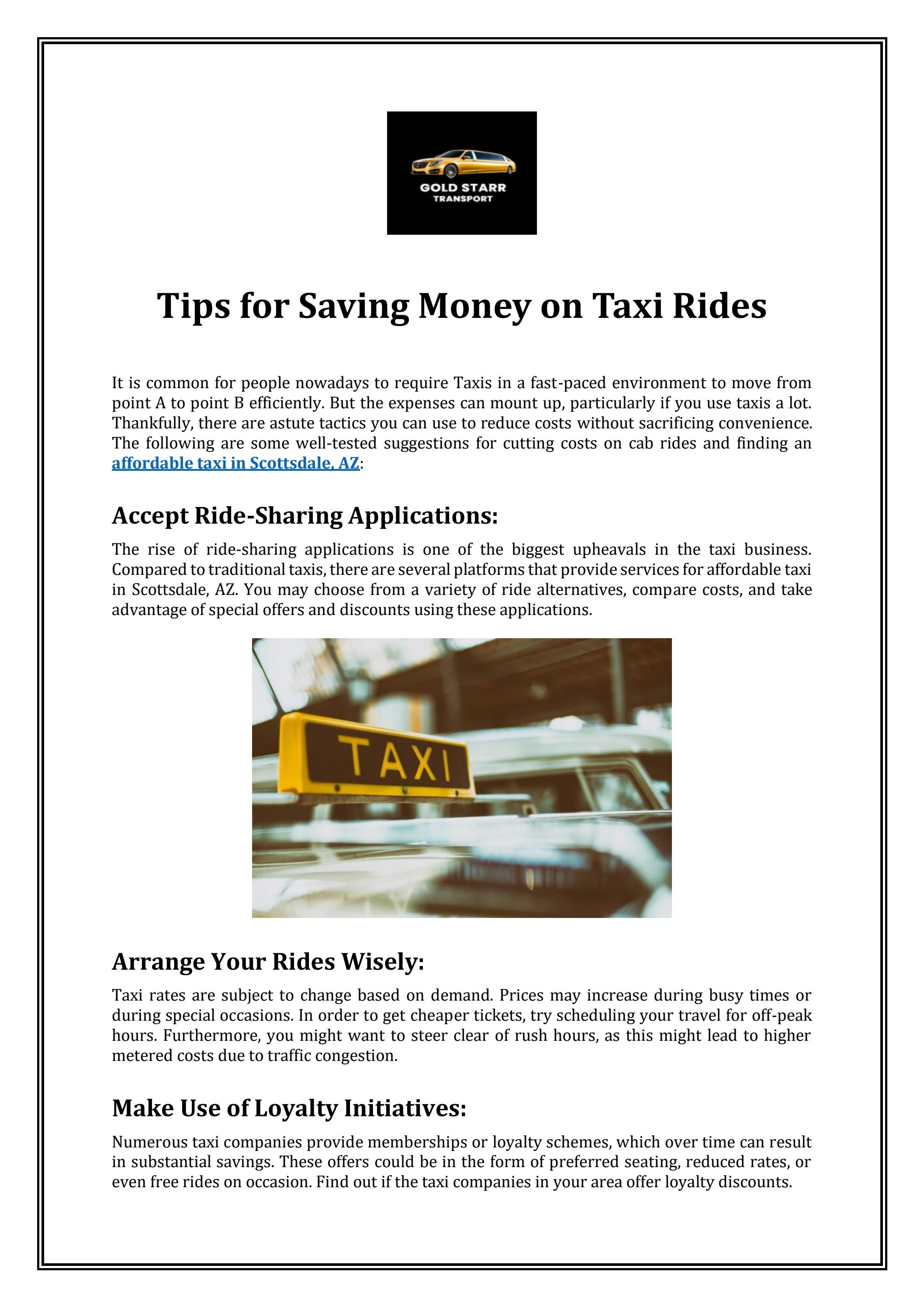 Tips for Saving Money on Taxi Rides