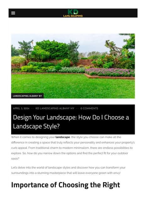 Design Your Landscape How Do I Choose a Landscape Style | PDF