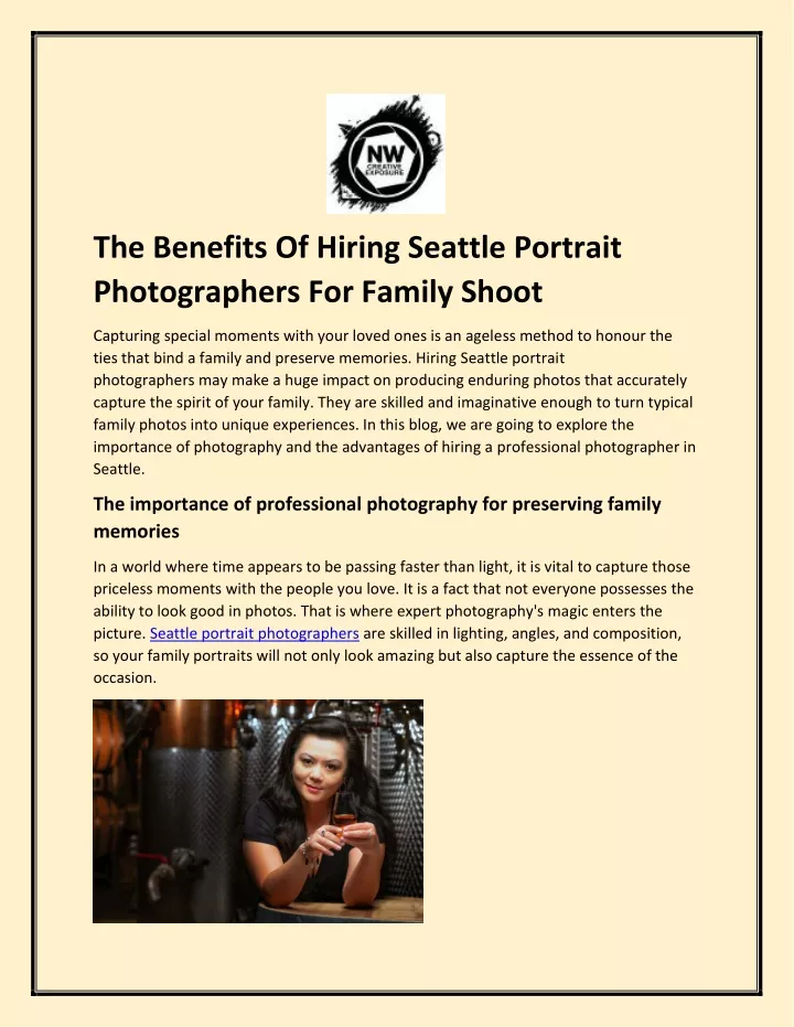 PPT - The Benefits Of Hiring Seattle Portrait Photographers For Family Shoot PowerPoint Presentation - ID:13096645