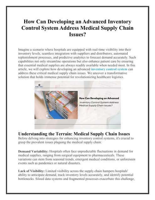 How Can Developing an Advanced Inventory Control System Address Medical Supply Chain Issues.pdf
