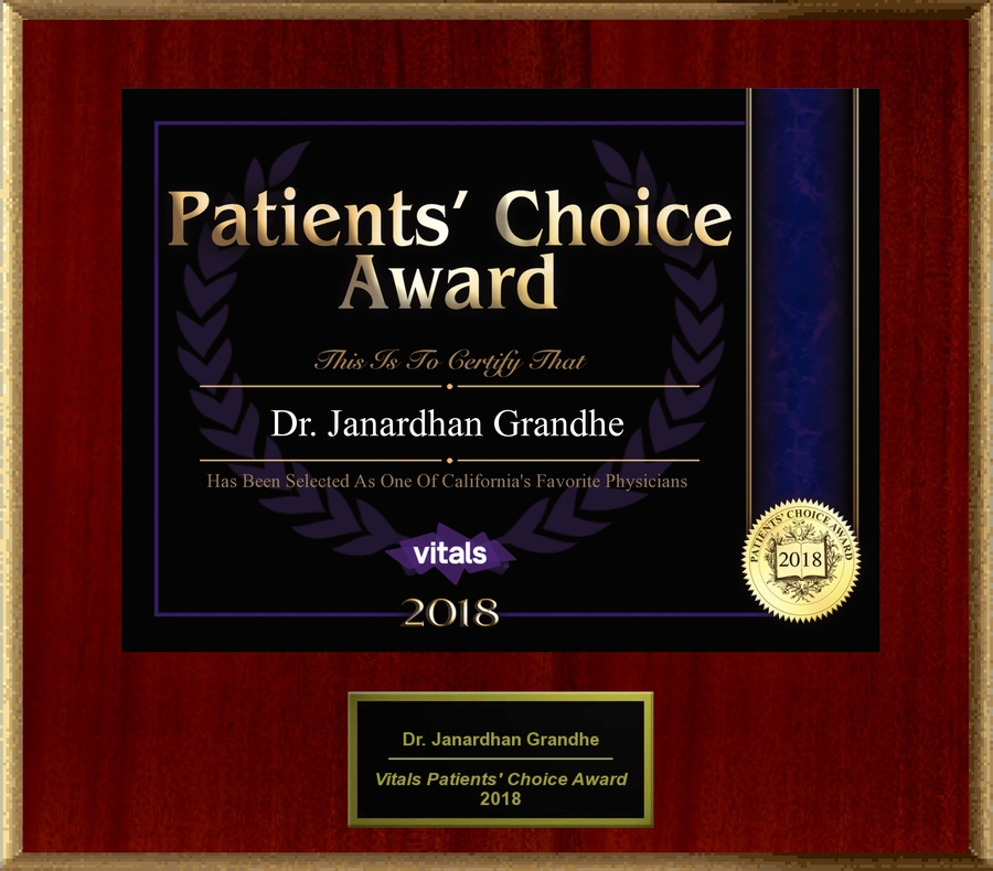 Dr. Janardhan Grandhe Honored With 2018 Patients' Choice Award