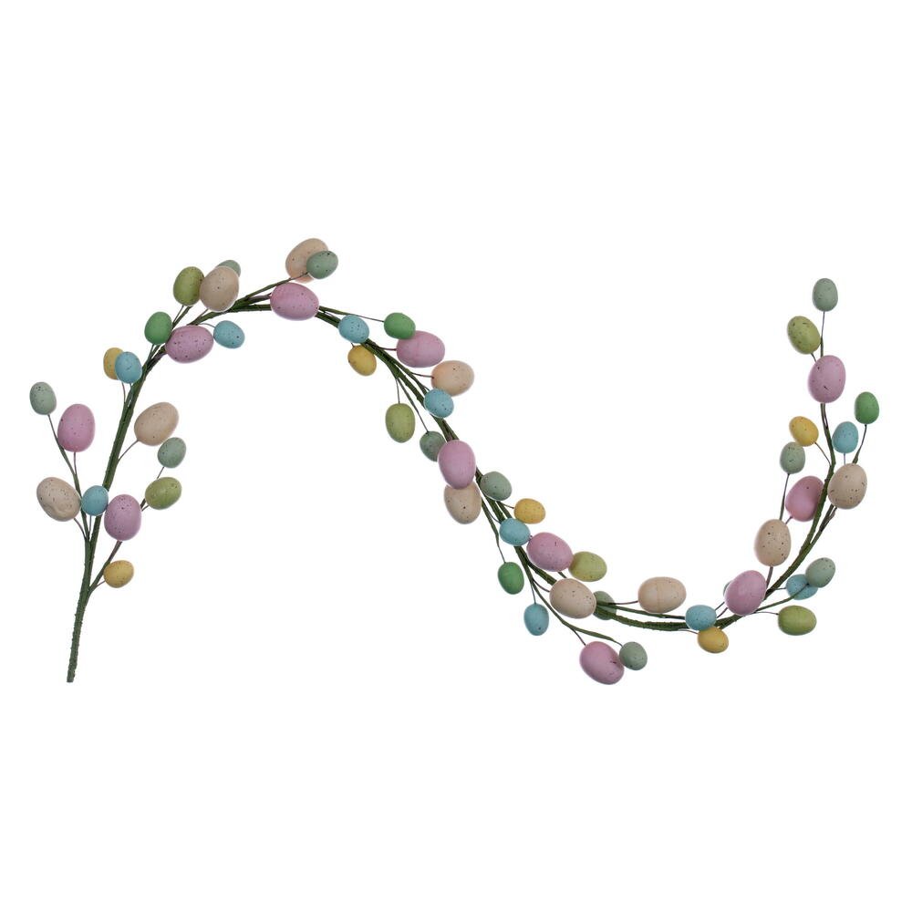 Sustainable Style: Artificial Coral/White Easter Eggs Garland for Eco-Conscious Decorators   | Zupyak
