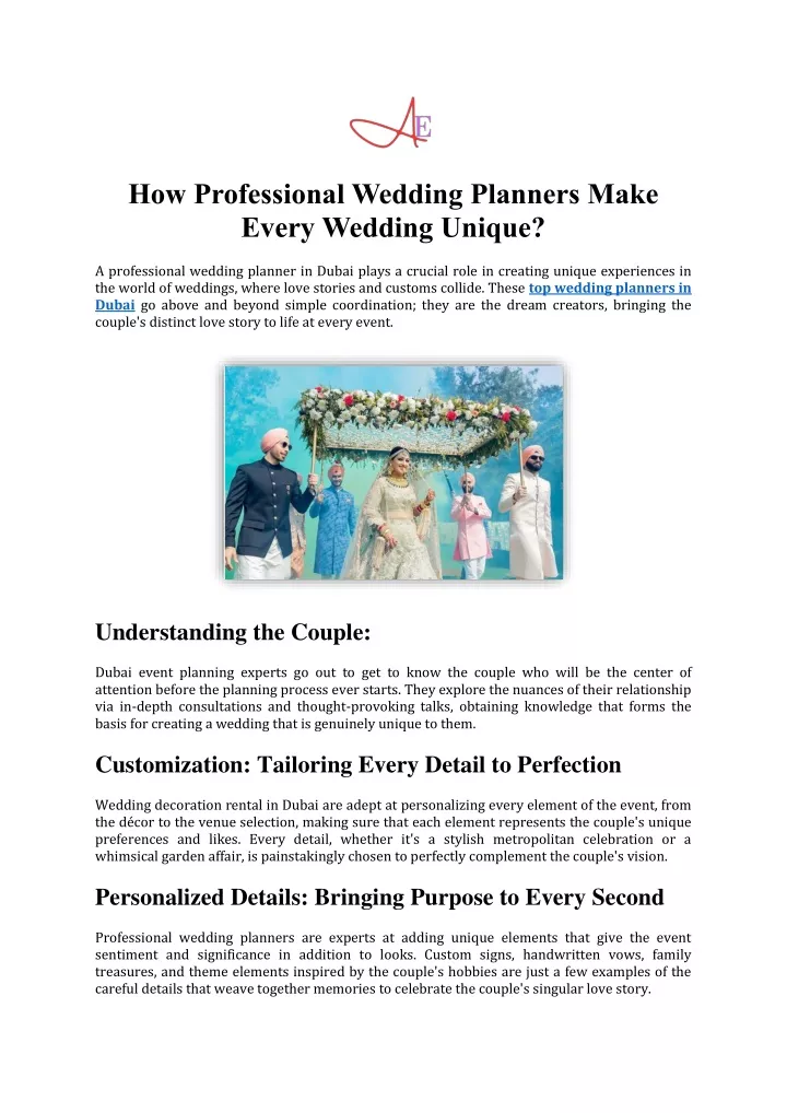 PPT - How Professional Wedding Planners Make Every Wedding Unique PowerPoint Presentation - ID:13144458