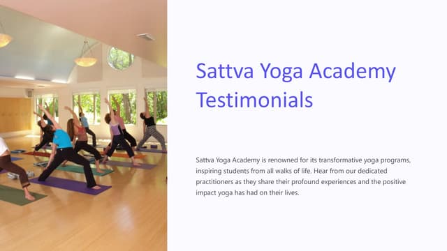 Transformative Learning Experience at Sattva Yoga Academy | PPT