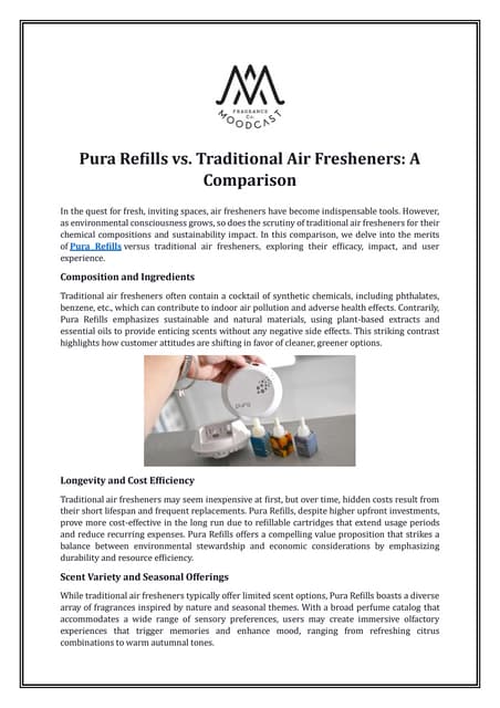 Pura Refills vs. Traditional Air Fresheners: A Comparison