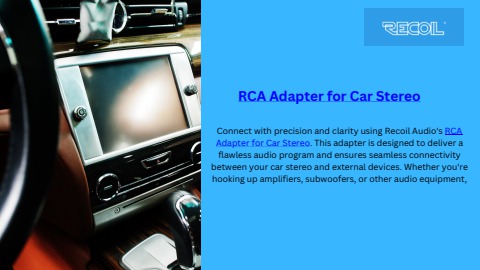 Seamless Connectivity with Recoil Audio RCA Adapter for Car Stereo